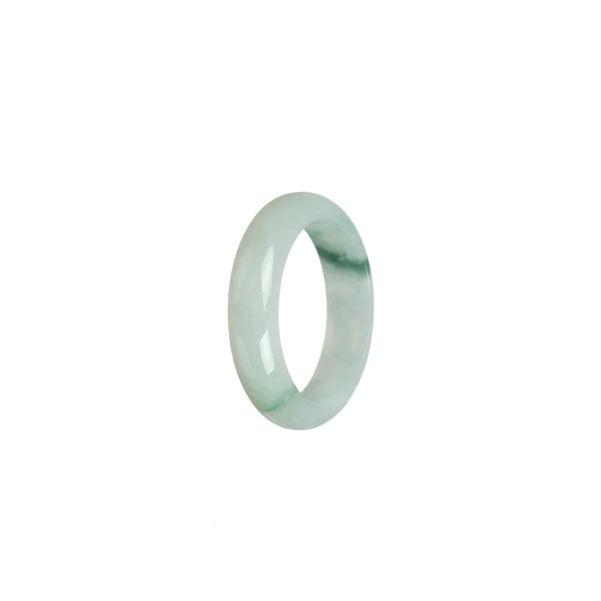 Real Green Hua Pattern Jade Ring - Size S 1/2