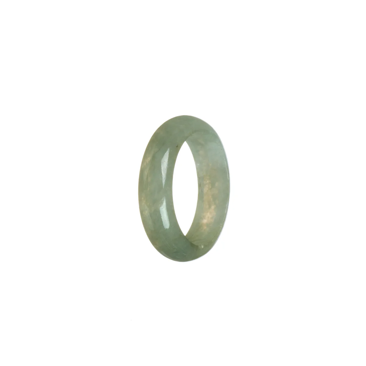 Genuine Greyish Green Burma Jade Band - Size S 1/2 - Image 3