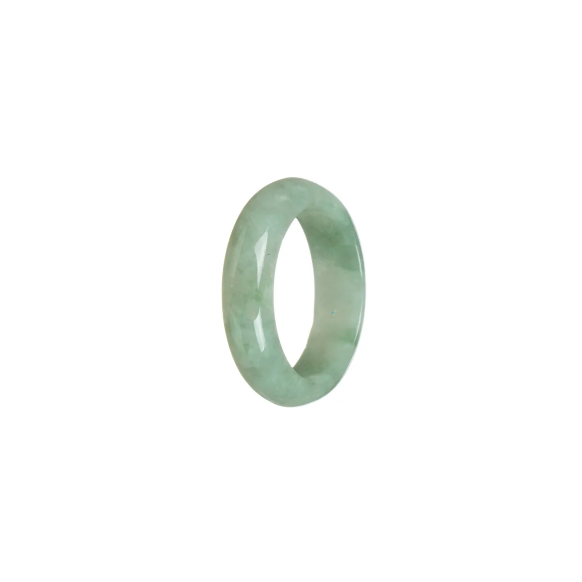 Certified Green Hua Pattern Burma Jade Band - Size R - Image 2