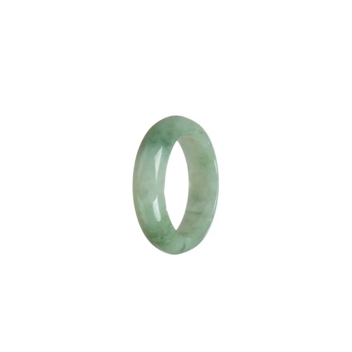 Certified Green Hua Pattern Burma Jade Band - Size R - Image 3
