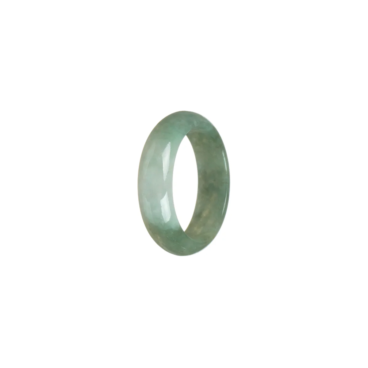 Certified Green with White Burmese Jade Band - Size S 1/2 - Image 3