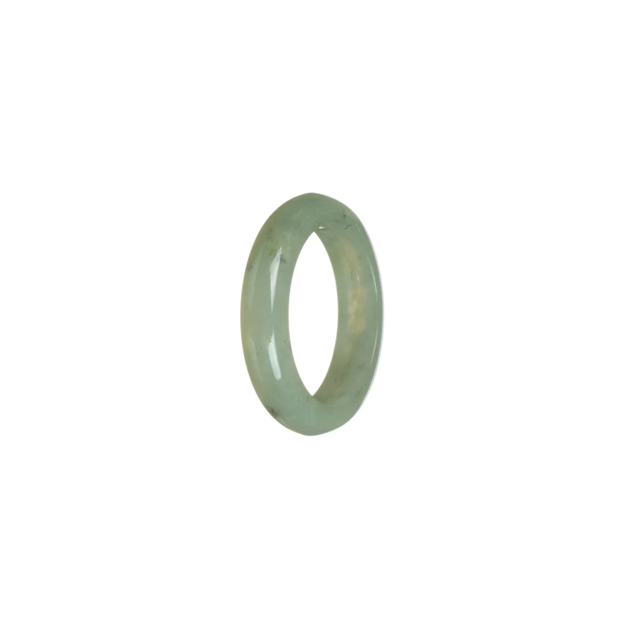 Certified Greyish Green Burmese Jade Band - Size Q - Image 2