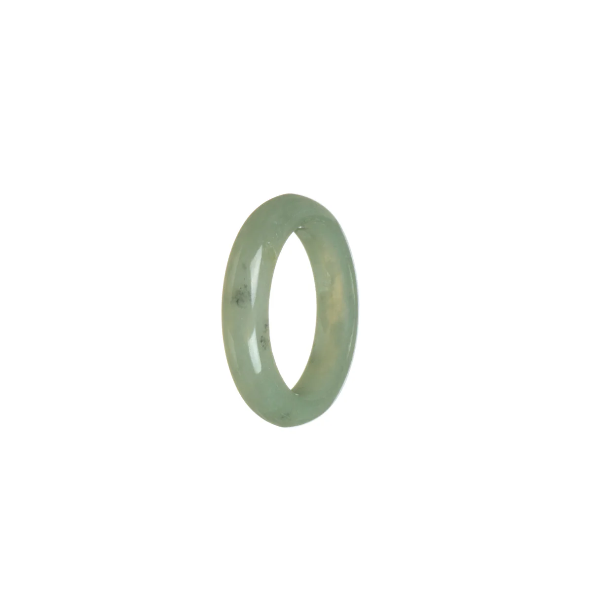 Certified Greyish Green Burmese Jade Band - Size Q - Image 3