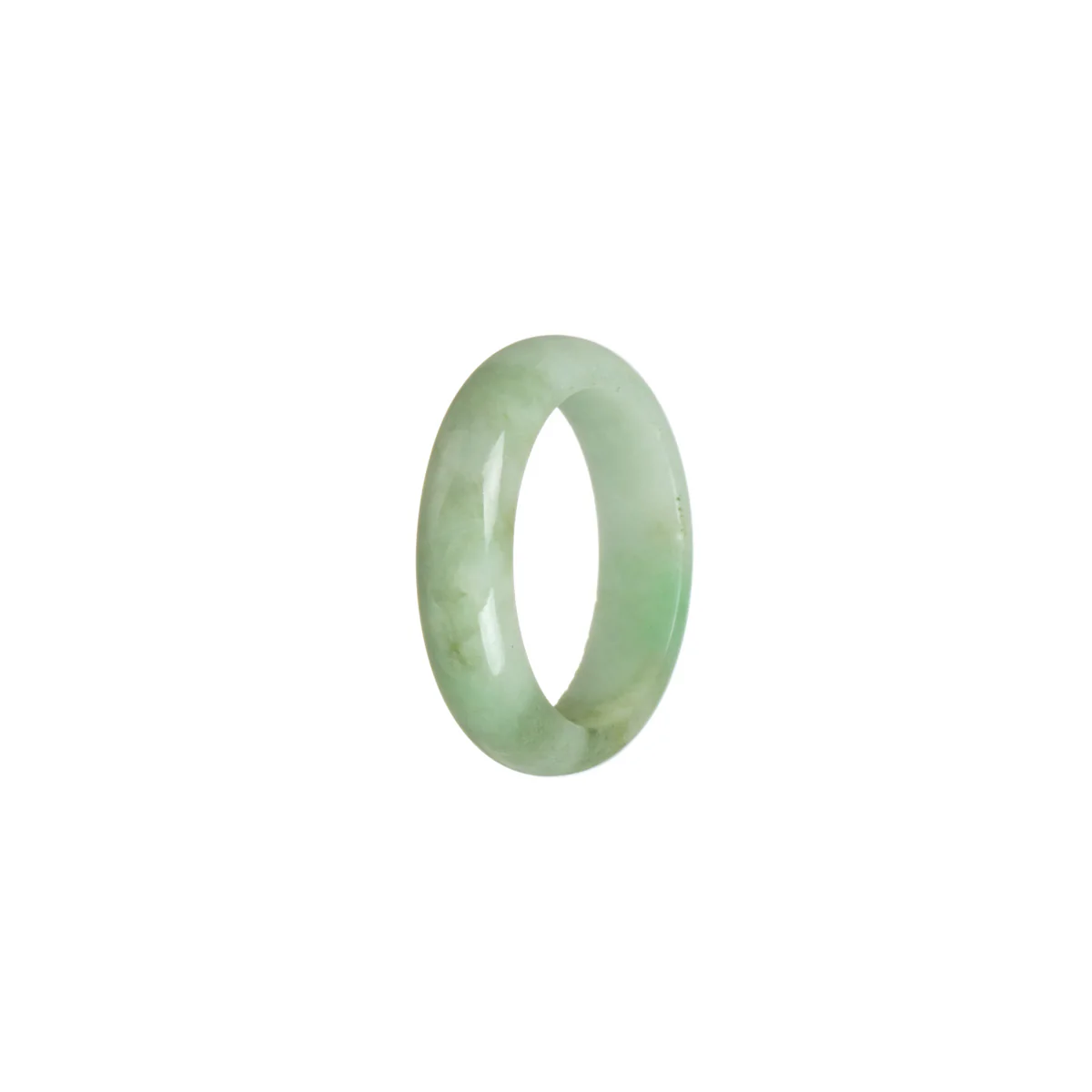 Real Pale Green with Green Burmese Jade Band - Size U - Image 2