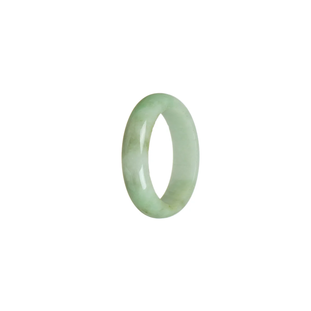 Real Pale Green with Green Burmese Jade Band - Size U - Image 3