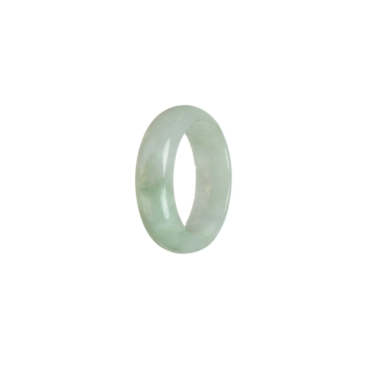 Certified White with Pale Green Burma Jade Band - Size S - Image 3