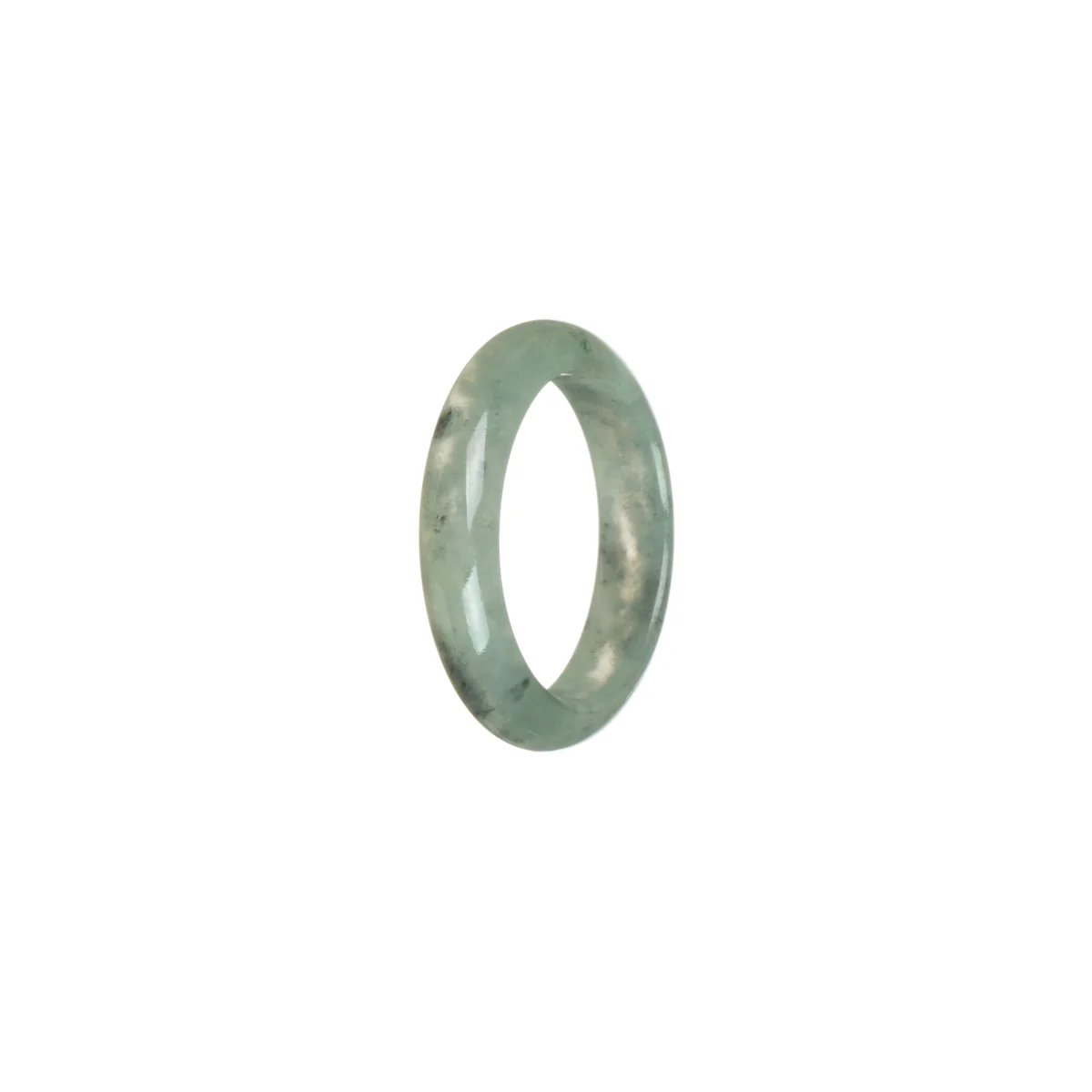 Genuine Icy Greyish green with grey Jade Ring - Size S - Image 2