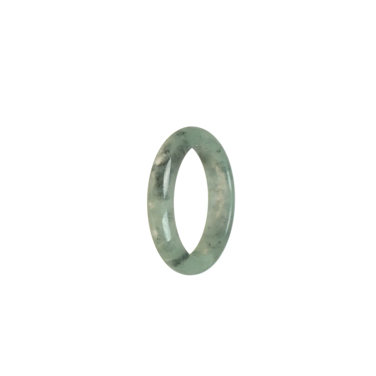 Genuine Icy Greyish green with grey Jade Ring - Size S - Image 3