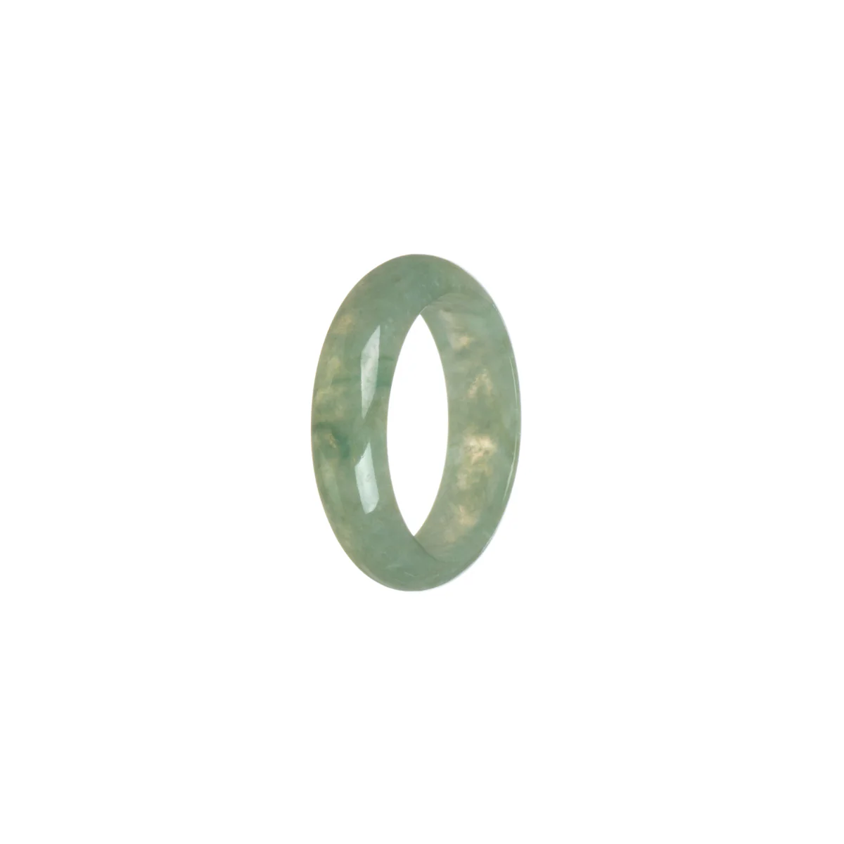 Real Icy greyish green Jadeite Jade Ring  - Size T - Image 2
