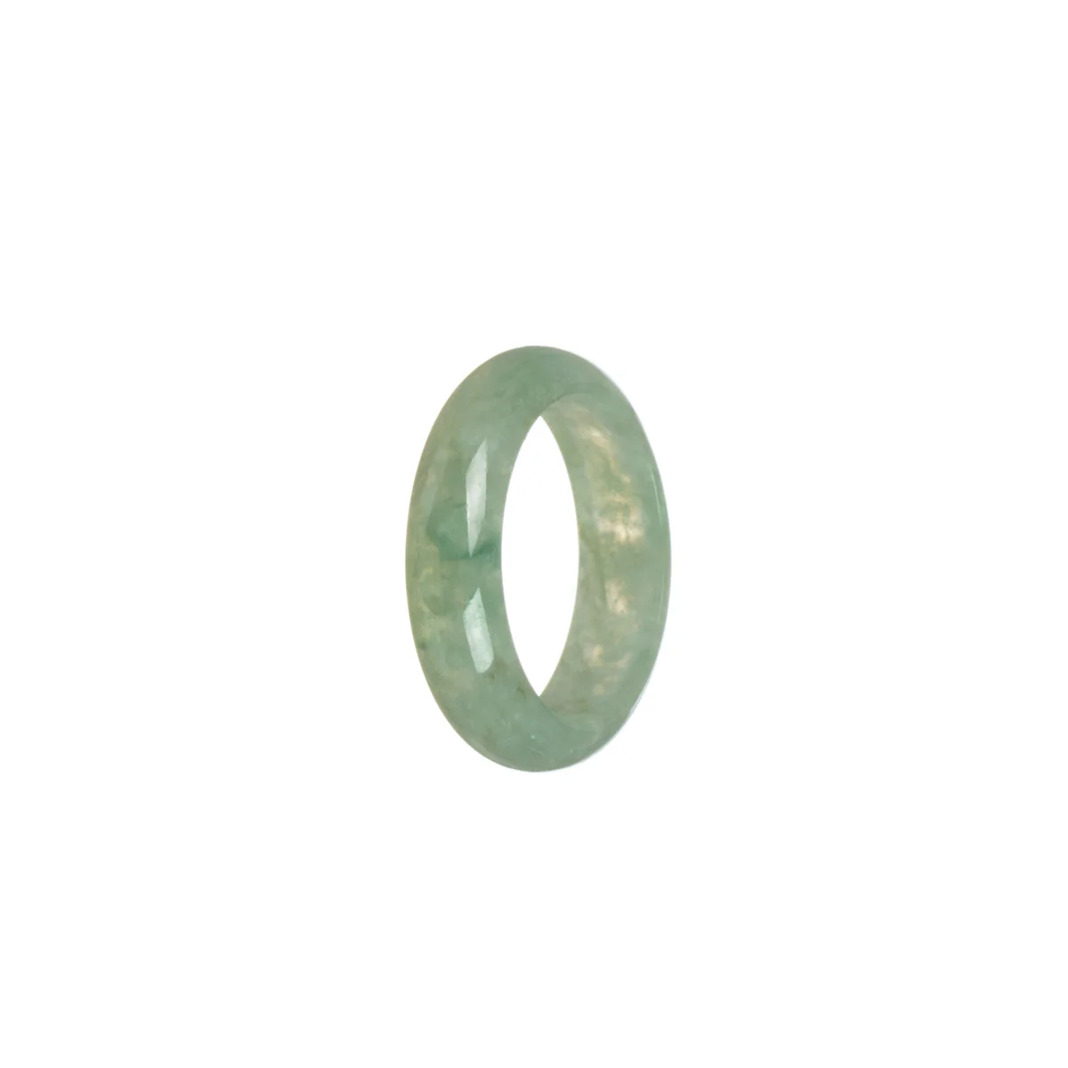 Real Icy greyish green Jadeite Jade Ring  - Size T - Image 3