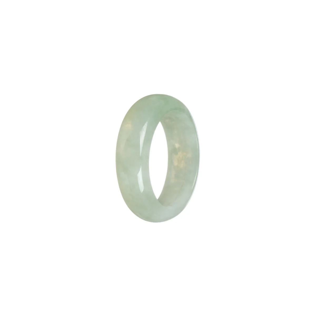 Certified Pale Green with Light Green Burmese Jade Band - Size S - Image 2