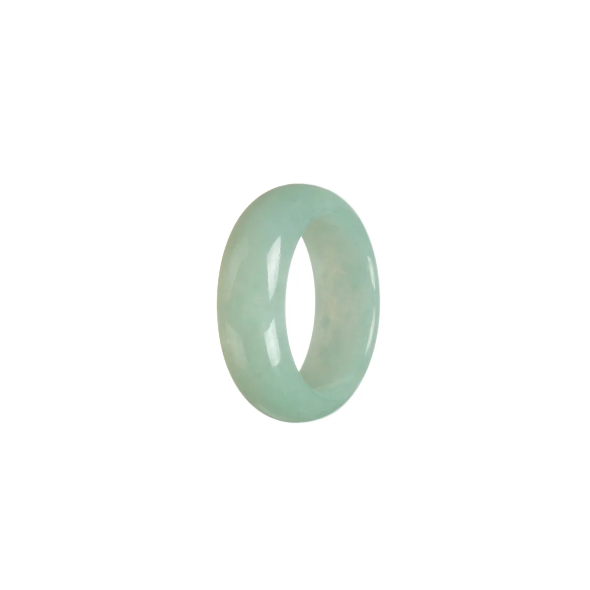 Certified Pale green Jadeite Jade Ring - Size S 1/2 - Image 2