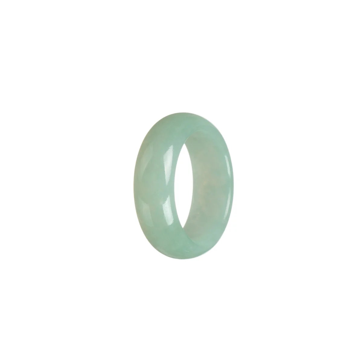 Certified Pale green Jadeite Jade Ring - Size S 1/2 - Image 3