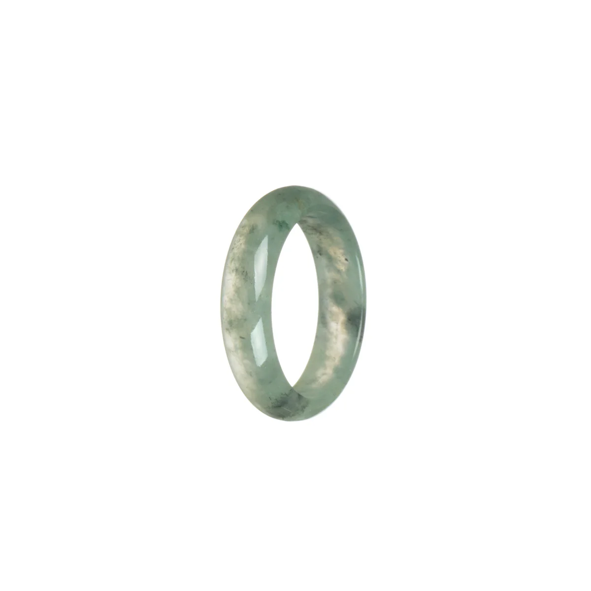 Real Icy Olive Green Burma Jade Band - Size T - Image 2