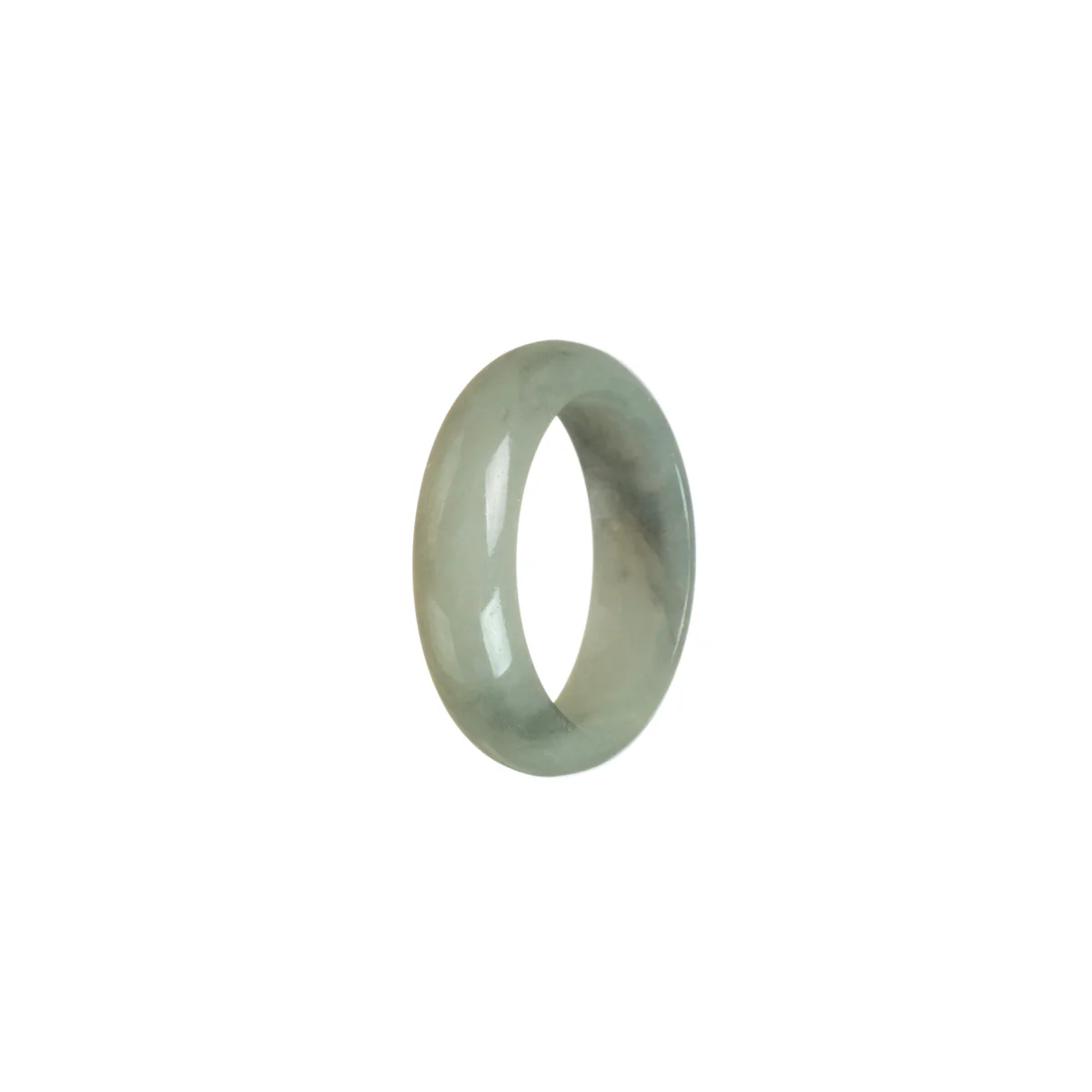 Certified Light Grey Jade Ring - Size U