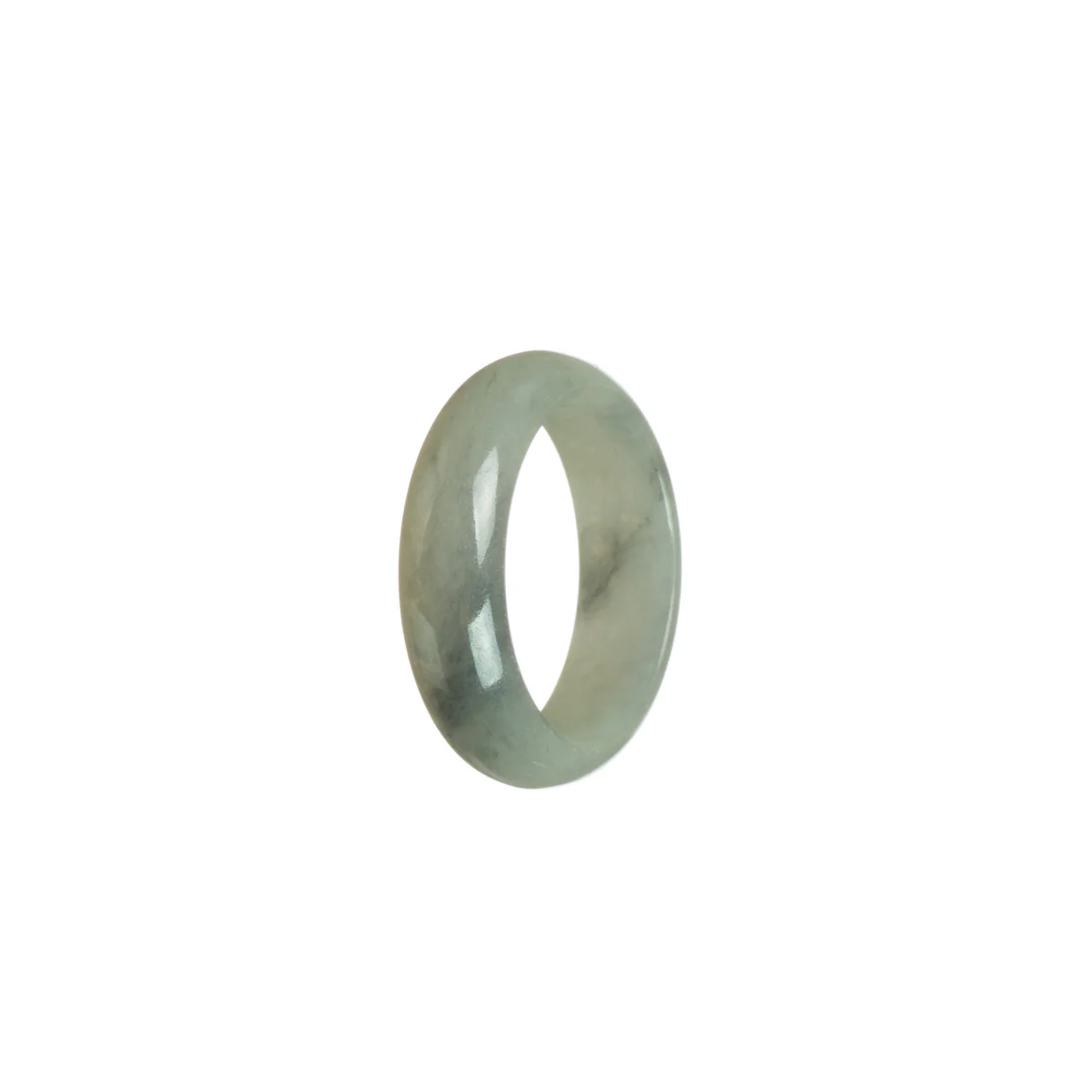 Certified Light Grey Jade Ring - Size U - Image 2