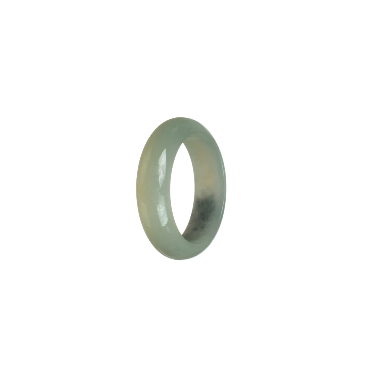 Real Grey Burmese Jade Ring - Size R 1/2