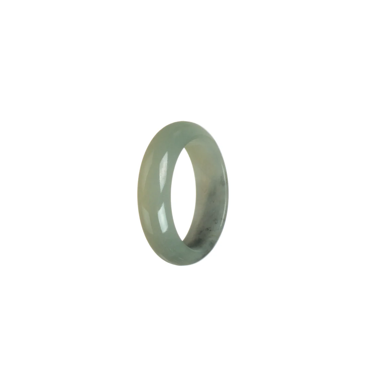 Real Grey Burmese Jade Ring - Size R 1/2 - Image 2