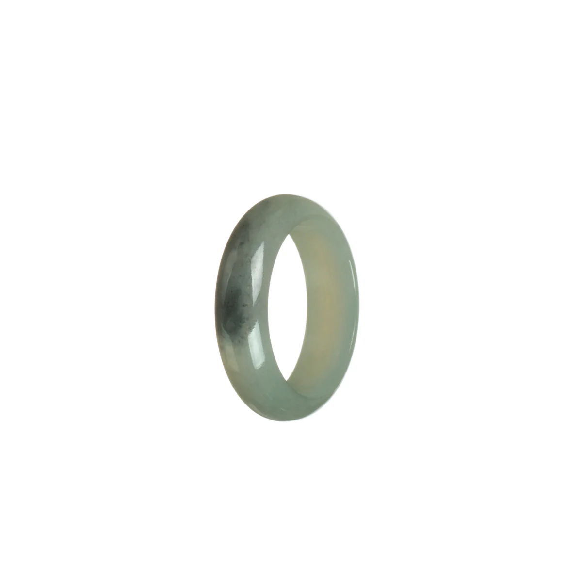 Real Grey Burmese Jade Ring - Size R 1/2 - Image 3