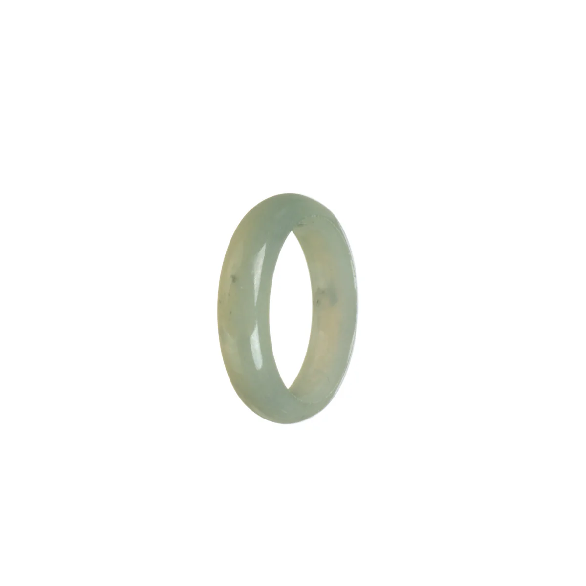 Genuine Light Grey Burma Jade Band - Size R 1/2 - Image 3