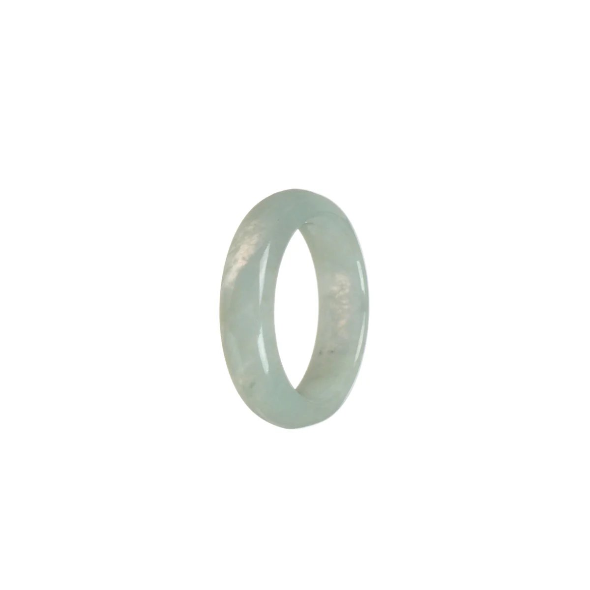 Real White Burmese Jade Ring - Size S - Image 2