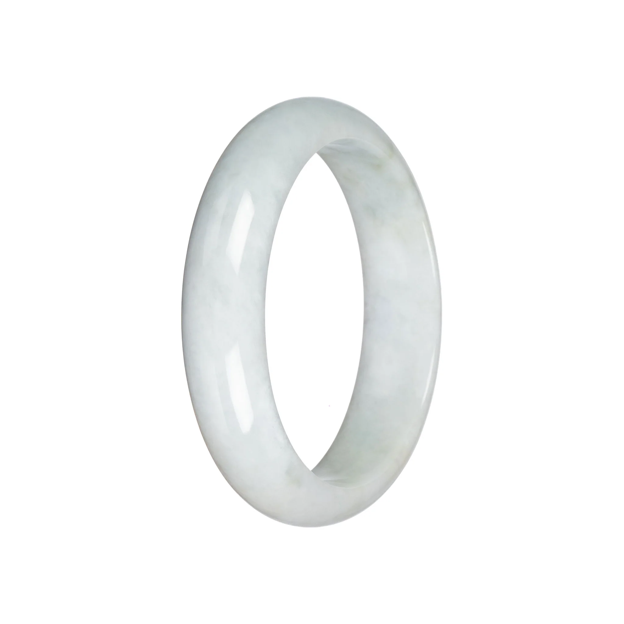 Grade A Pale Green Burma Jade Bangle - 59mm Half Moon - Image 2