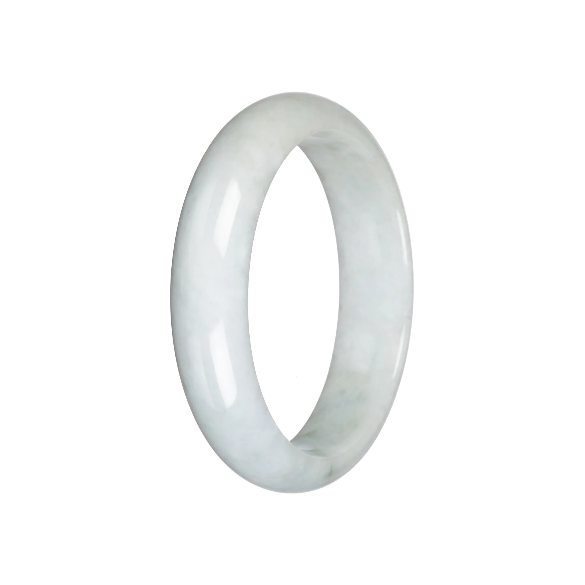 Grade A Pale Green Burma Jade Bangle - 59mm Half Moon - Image 3