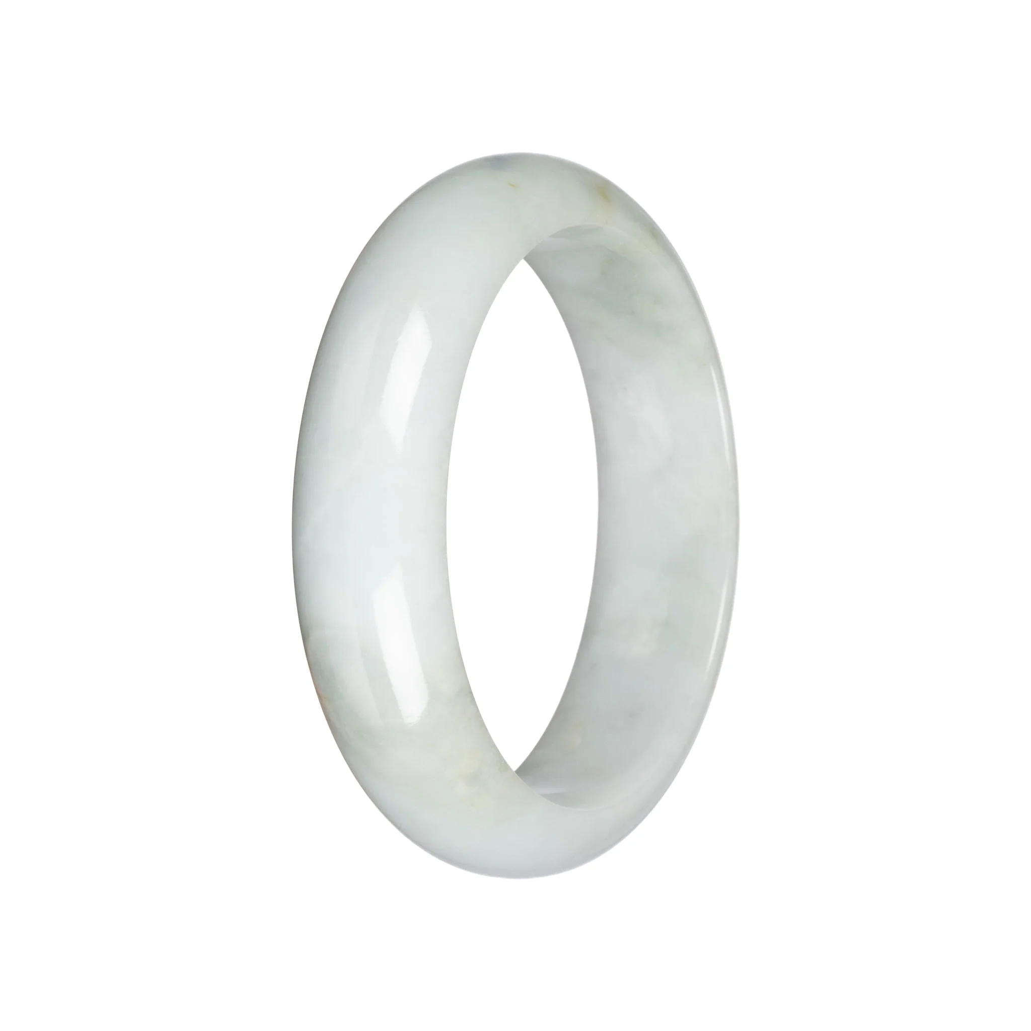 Grade A Pale Green Burma Jade Bangle - 59mm Half Moon - Image 2