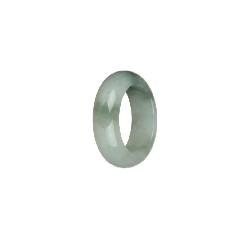 Certified Green and White Burmese Jade Band - US 9.25 - Image 2