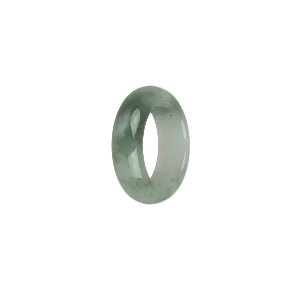 Certified Green and White Burmese Jade Band - US 9.25 - Image 3