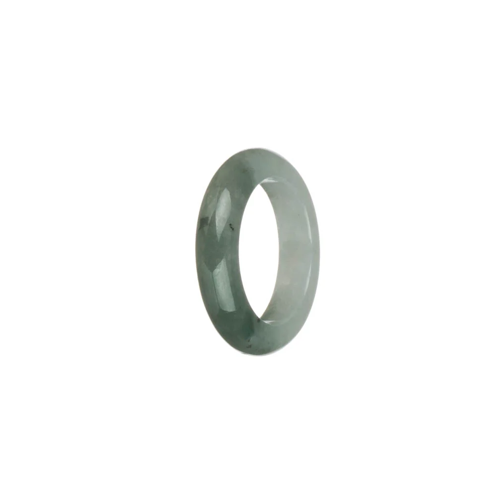 Certified Green and White Jade Ring - US 9.5