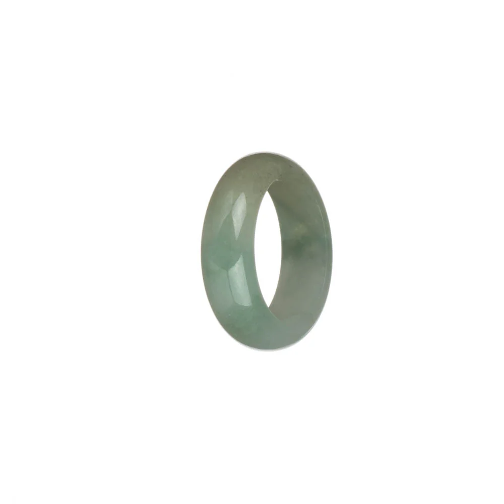 Genuine Green and White Burmese Jade Ring - US 9 - Image 3
