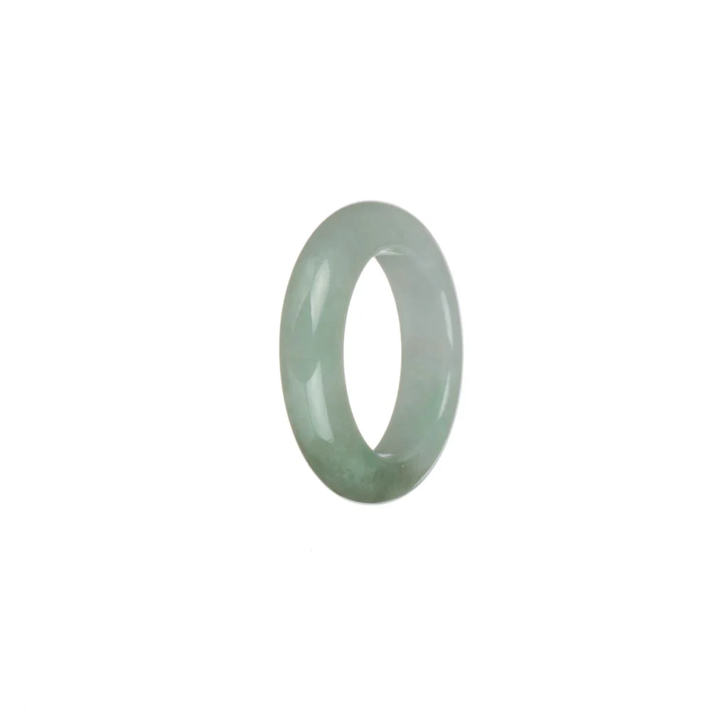 Real Green and White Burmese Jade Ring - US 9.5 - Image 3