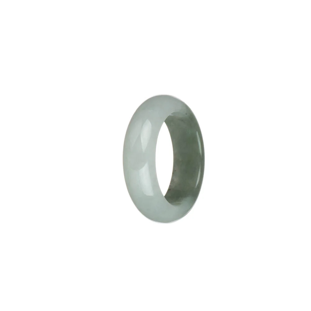 Real Green and White Burmese Jade Band - US 9.5 - Image 2