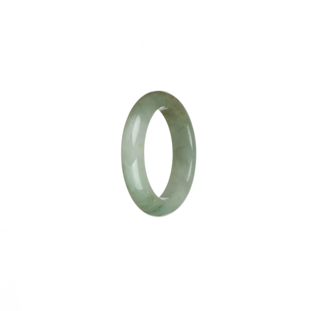 Certified Green and White with Brown Patch Burmese Jade Band - US 9.75 - Image 2