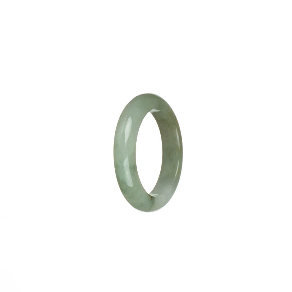 Certified Green and White with Brown Patch Burmese Jade Band - US 9.75 - Image 3