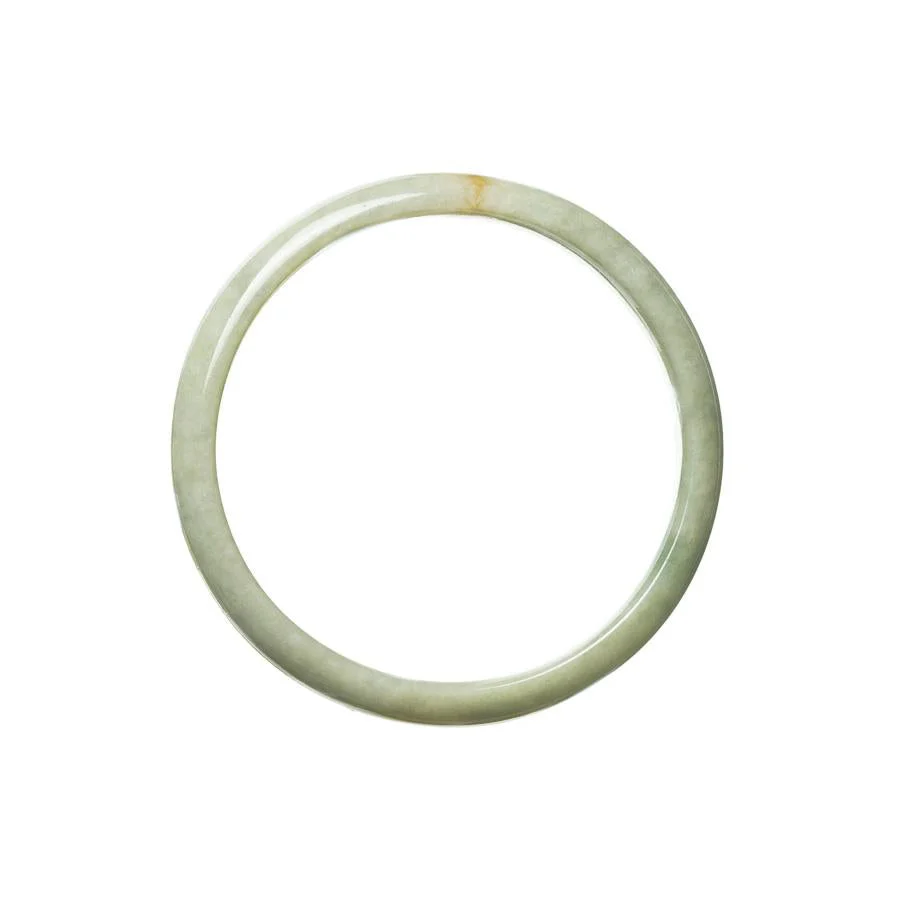 Real Natural Green Brown Burma Jade Bangle Bracelet - 56mm Half Moon - Image 3