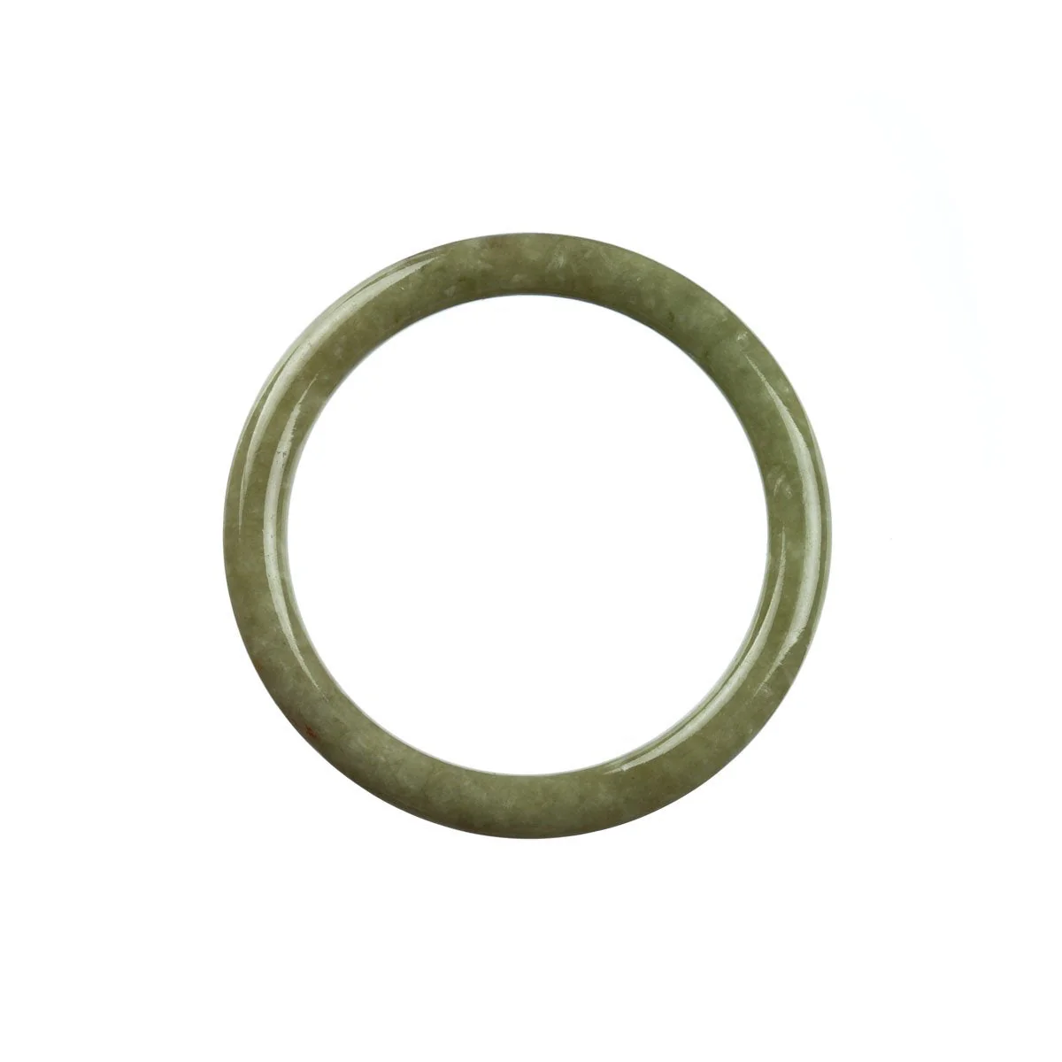 Genuine Untreated Green Brown Jadeite Jade Bangle - 52mm Petite - Image 4