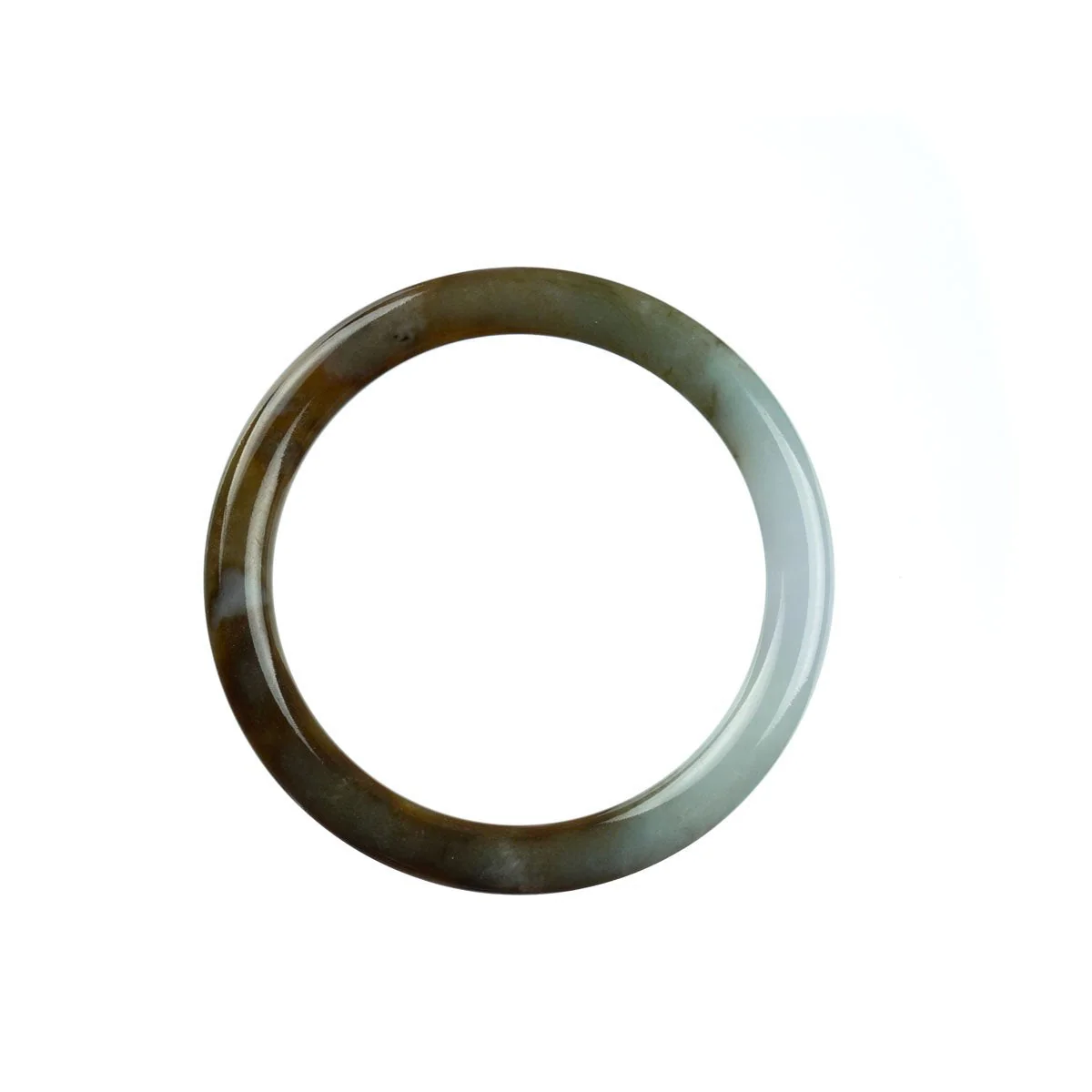 Genuine Natural Green Brown Jadeite Bracelet - 52mm Petite - Image 4