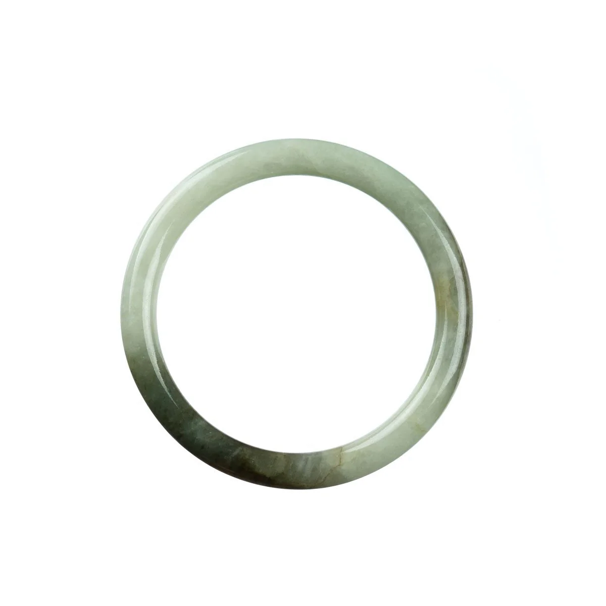 Genuine Grade A Green Brown Burma Jade Bangle Bracelet - 53mm Petite - Image 3