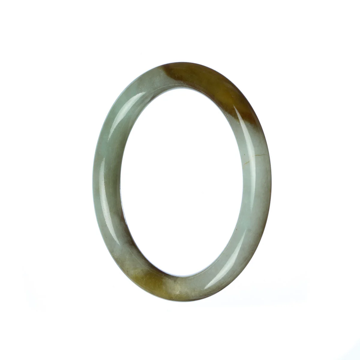 Real Grade A Green Brown Jade Bracelet - 51mm Petite