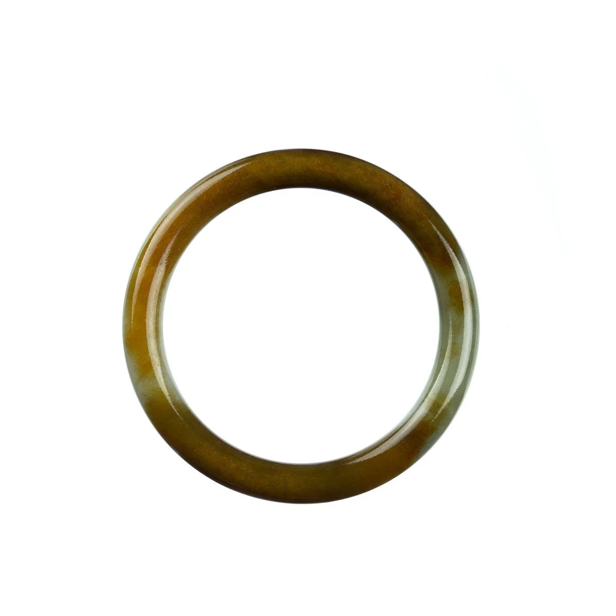 Real Grade A Green Brown Jade Bracelet - 51mm Petite - Image 4