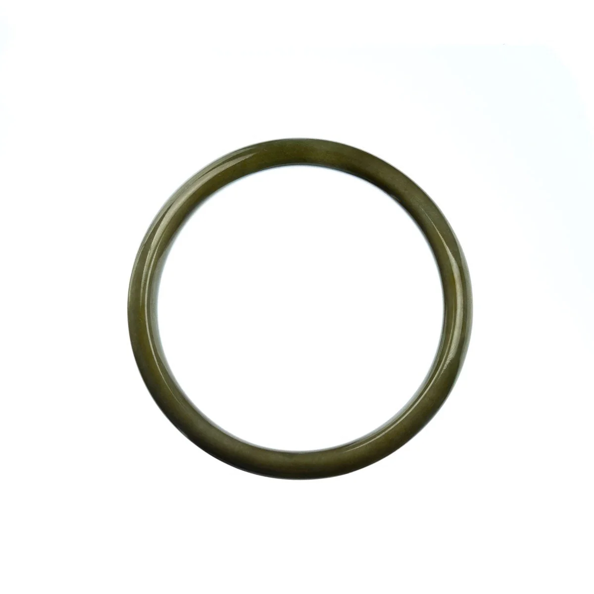 Authentic Natural Green Brown Jadeite Bracelet - 55mm Half Moon - Image 4