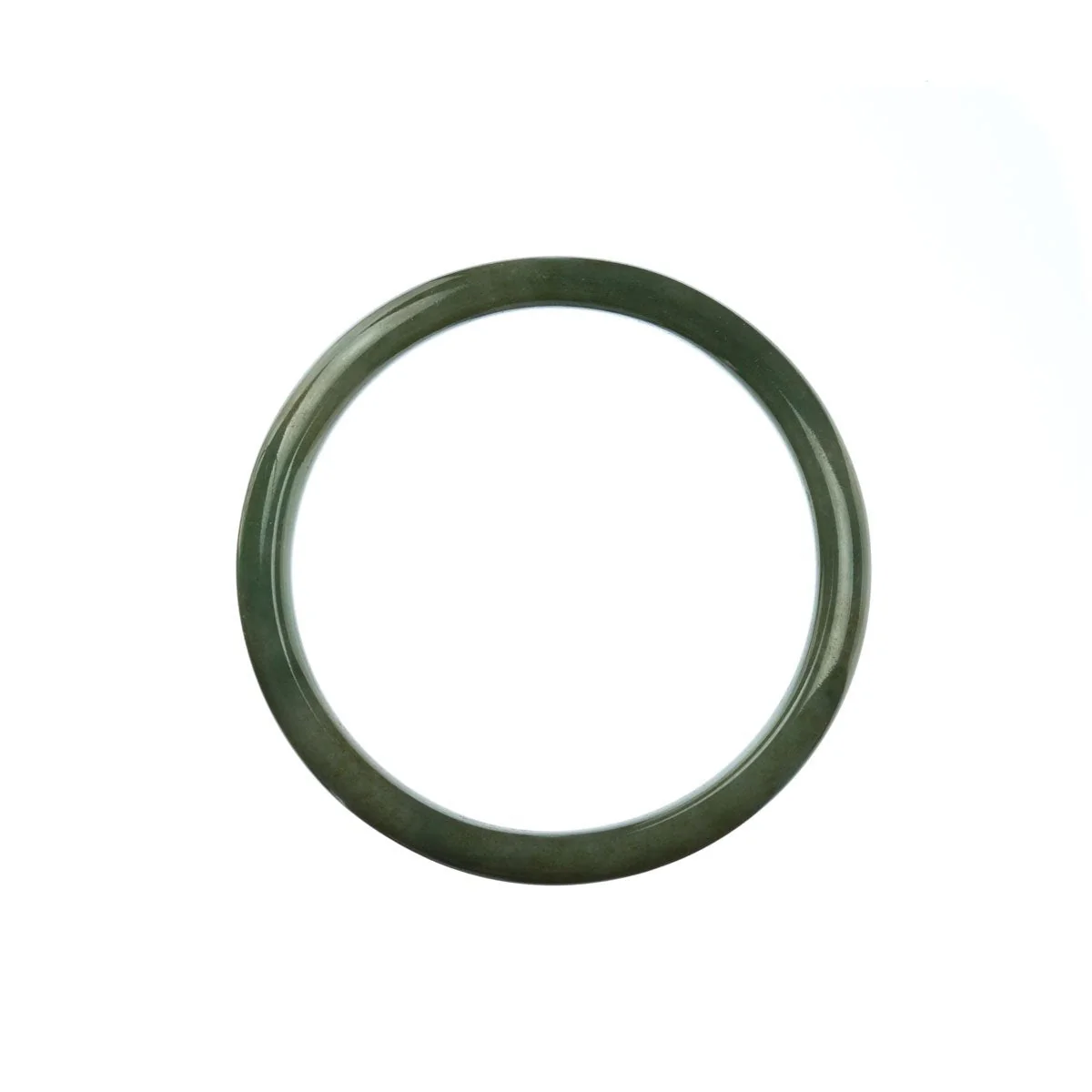 Authentic Natural Green Brown Jadeite Bracelet - 55mm Half Moon - Image 5