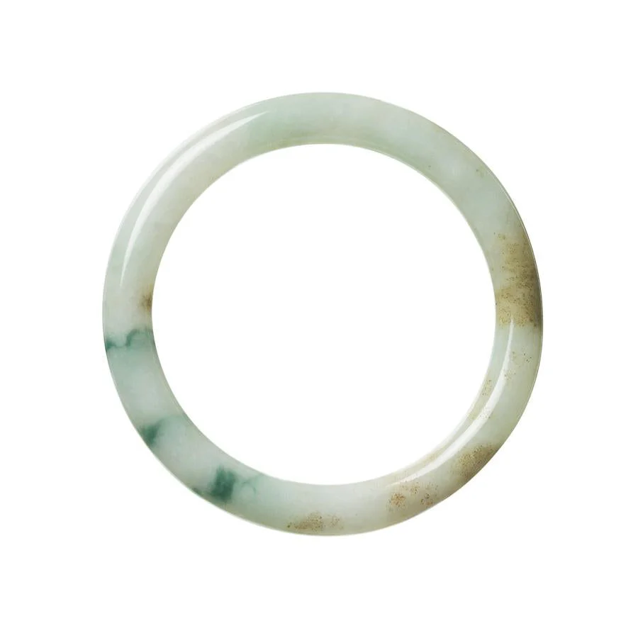 Genuine Grade A Green Brown Mix Jadeite Bangle Bracelet - 63mm Round - Image 2