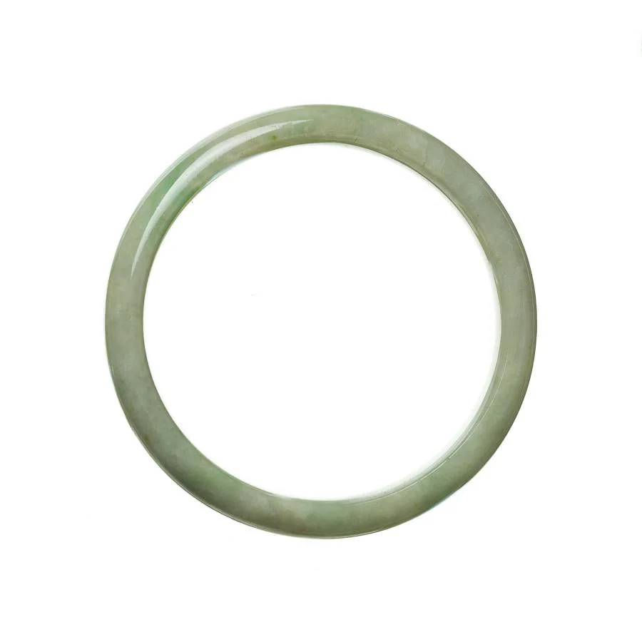 Genuine Untreated Green Burma Jade Bangle Bracelet - 55mm Half Moon - Image 2