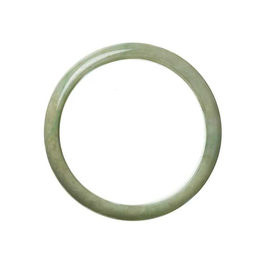 Genuine Untreated Green Burma Jade Bangle Bracelet - 55mm Half Moon - Image 3