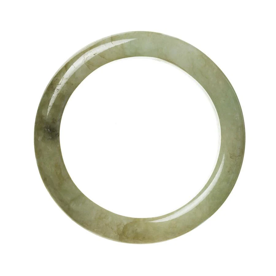 Certified Grade A Green Jadeite Bangle Bracelet - 58mm Semi Round - Image 2