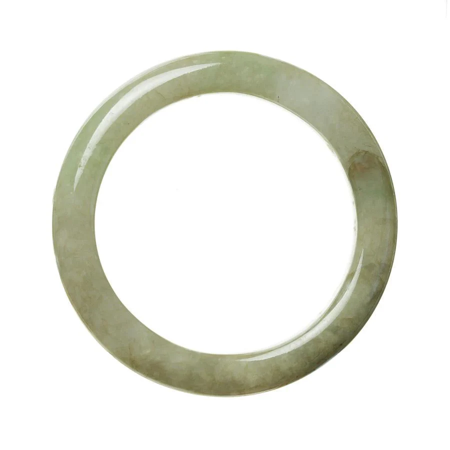 Certified Grade A Green Jadeite Bangle Bracelet - 58mm Semi Round - Image 3
