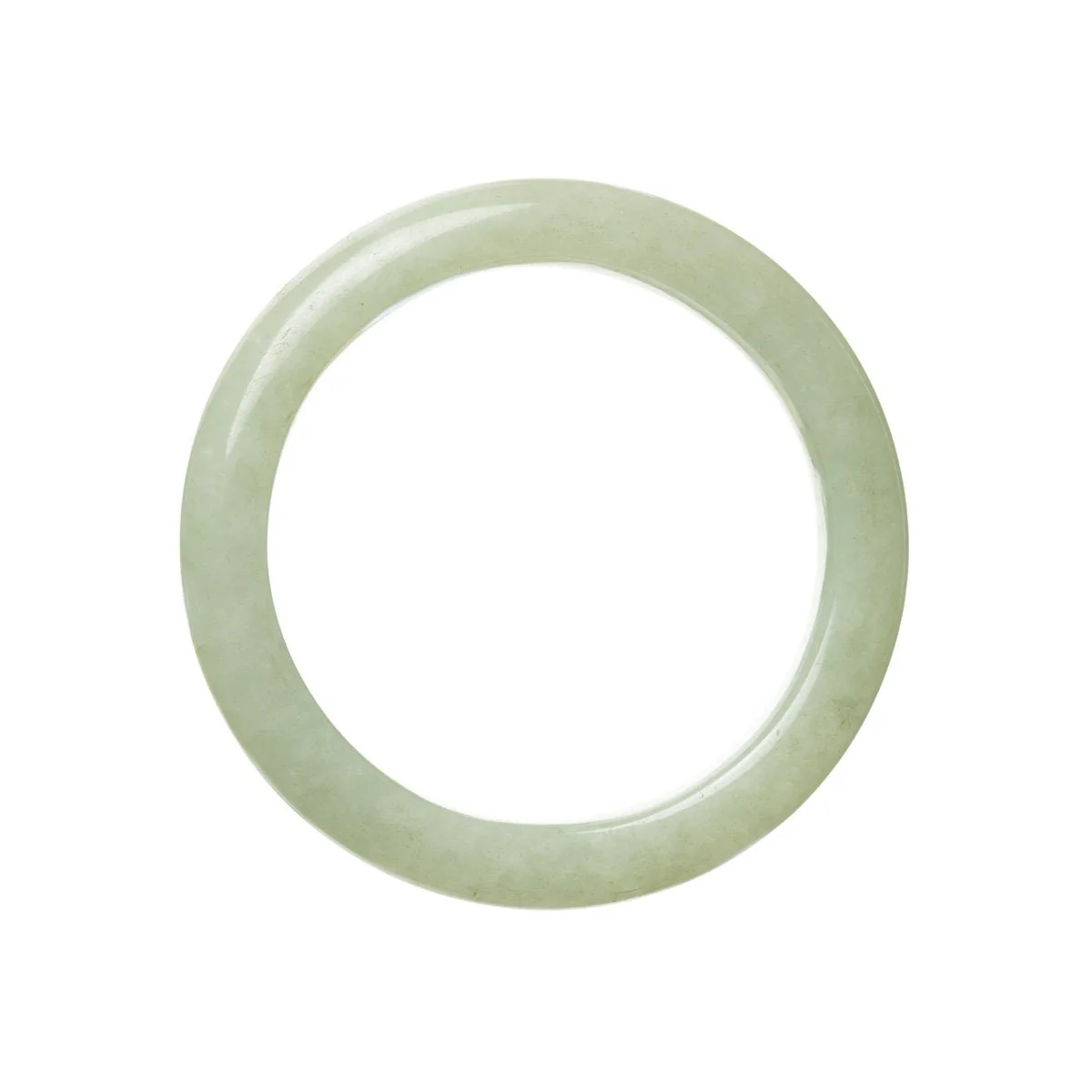 Genuine Grade A Green Jadeite Jade Bangle - 56mm Semi Round - Image 2